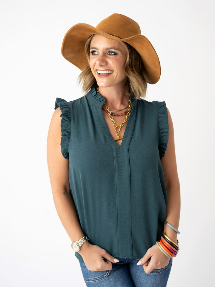 Willow Frill V Neck