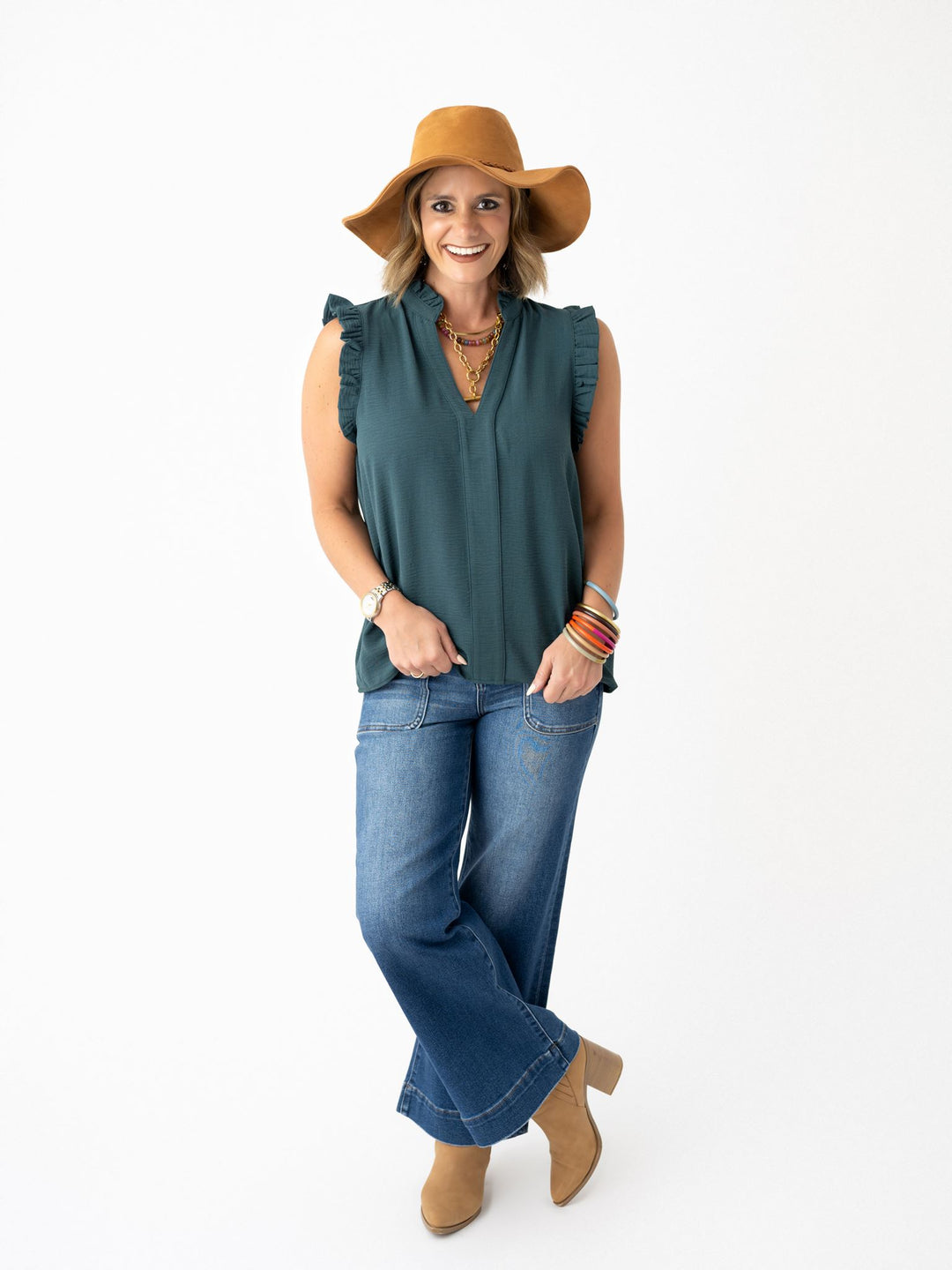 Willow Frill V Neck