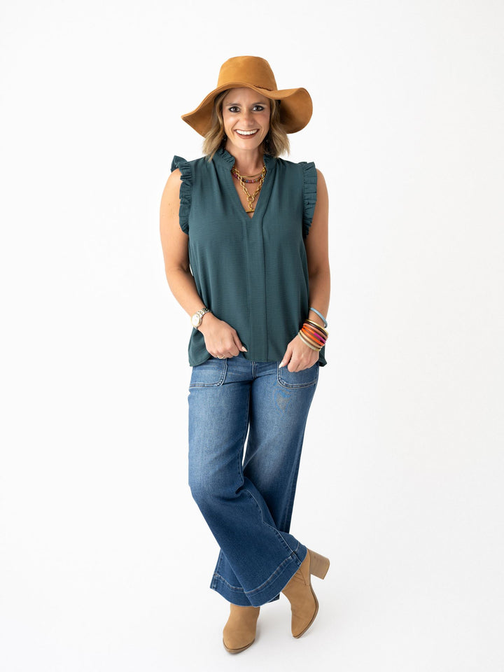 Willow Frill V Neck