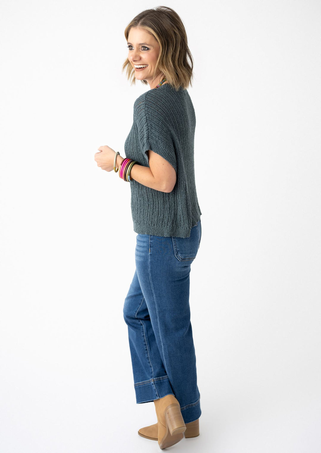 Timeless Textured V Neck Sweater