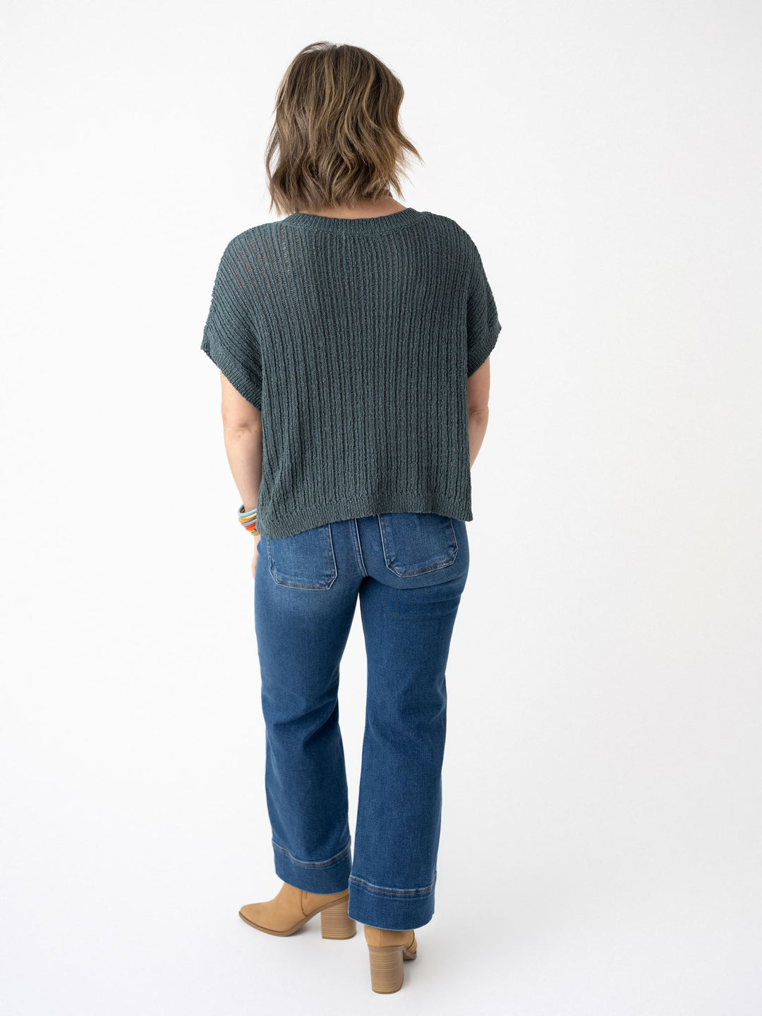 Timeless Textured V Neck Sweater