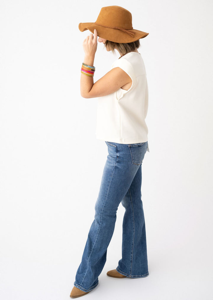 Risen TC Mid Rise Flare Jeans - Stretchy
