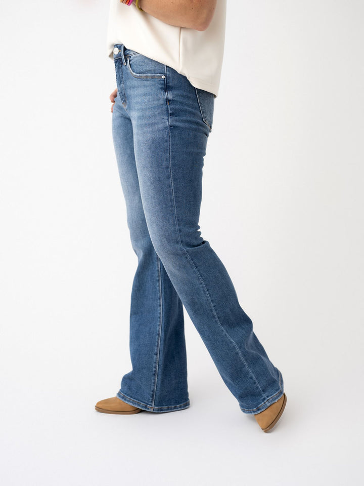 Risen TC Mid Rise Flare Jeans - Stretchy