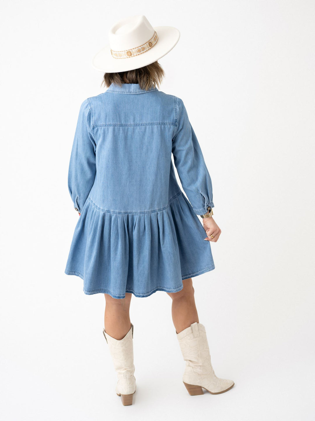 Denim Draped Dress