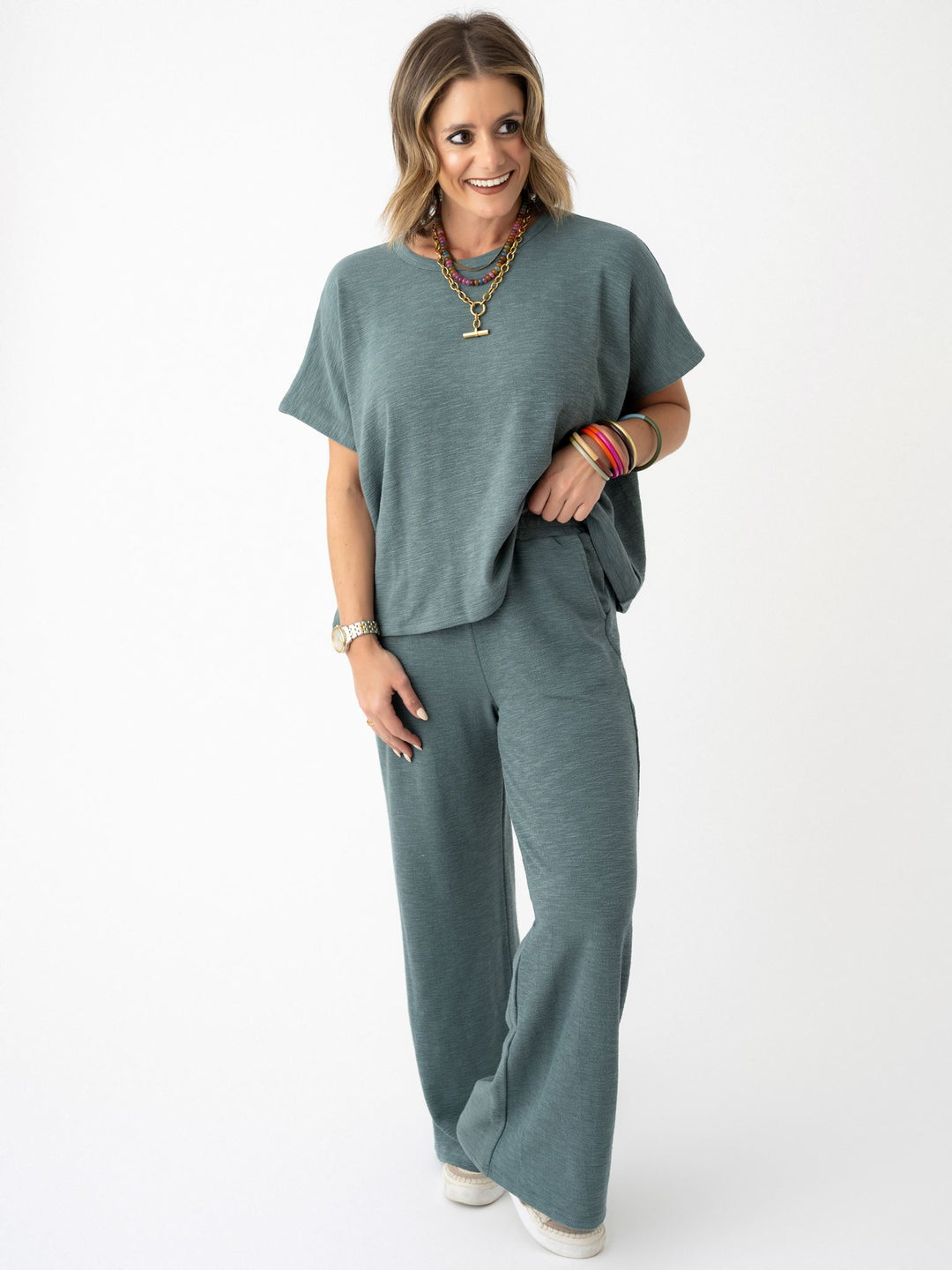 Modern Minimal Cotton Slub Pant Set