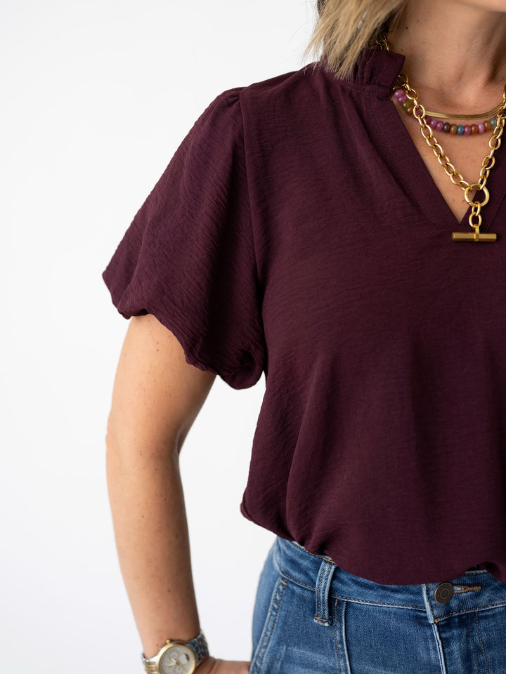 Whisper Ruffle V Neck