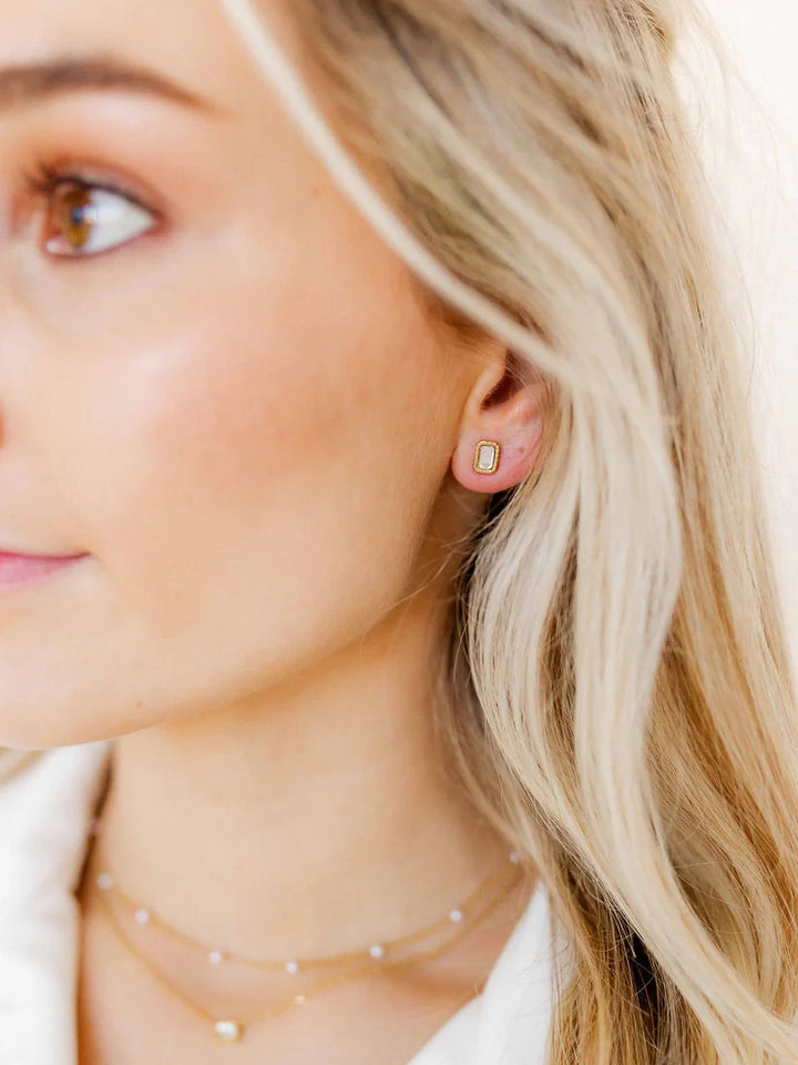 Madison Rectangle Screwback Earring