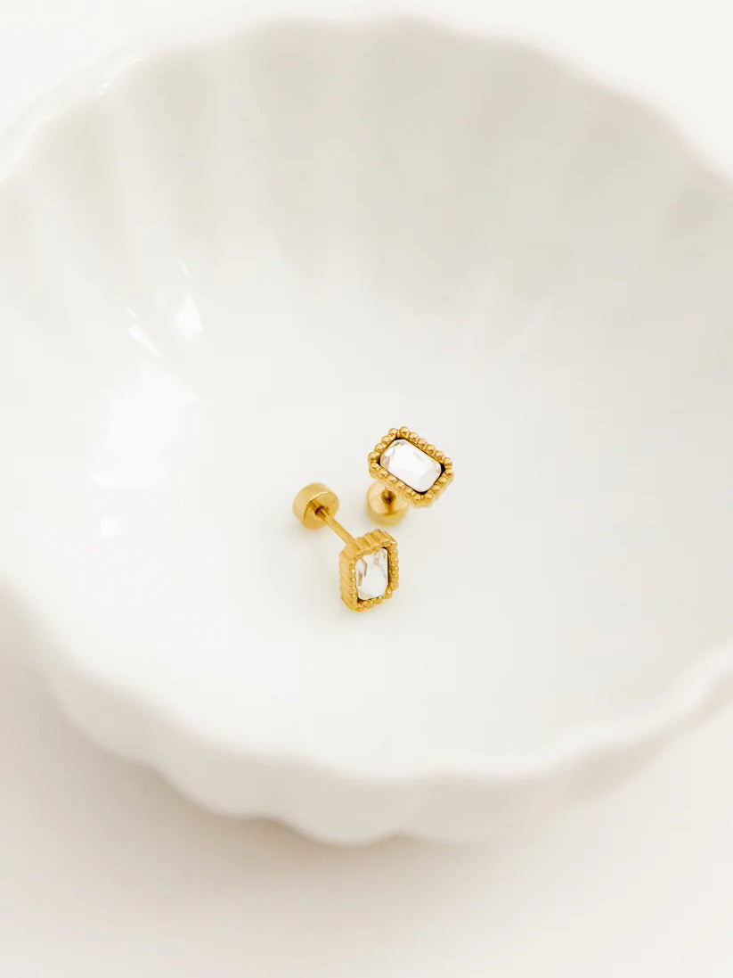 Madison Rectangle Screwback Earring