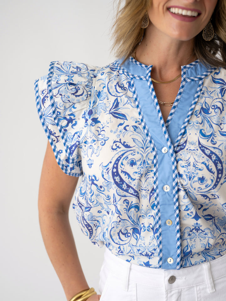 Blooms & Buttons Top