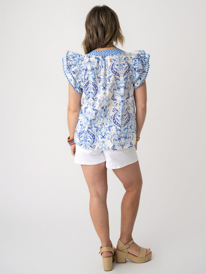 Blooms & Buttons Top