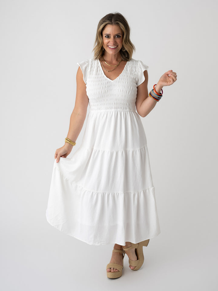 Faith Front Smocked Maxi
