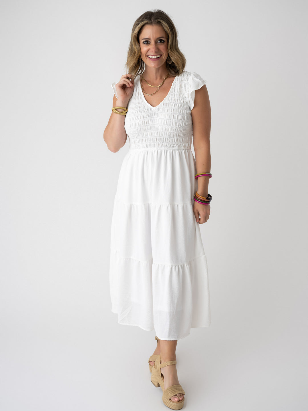 Faith Front Smocked Maxi