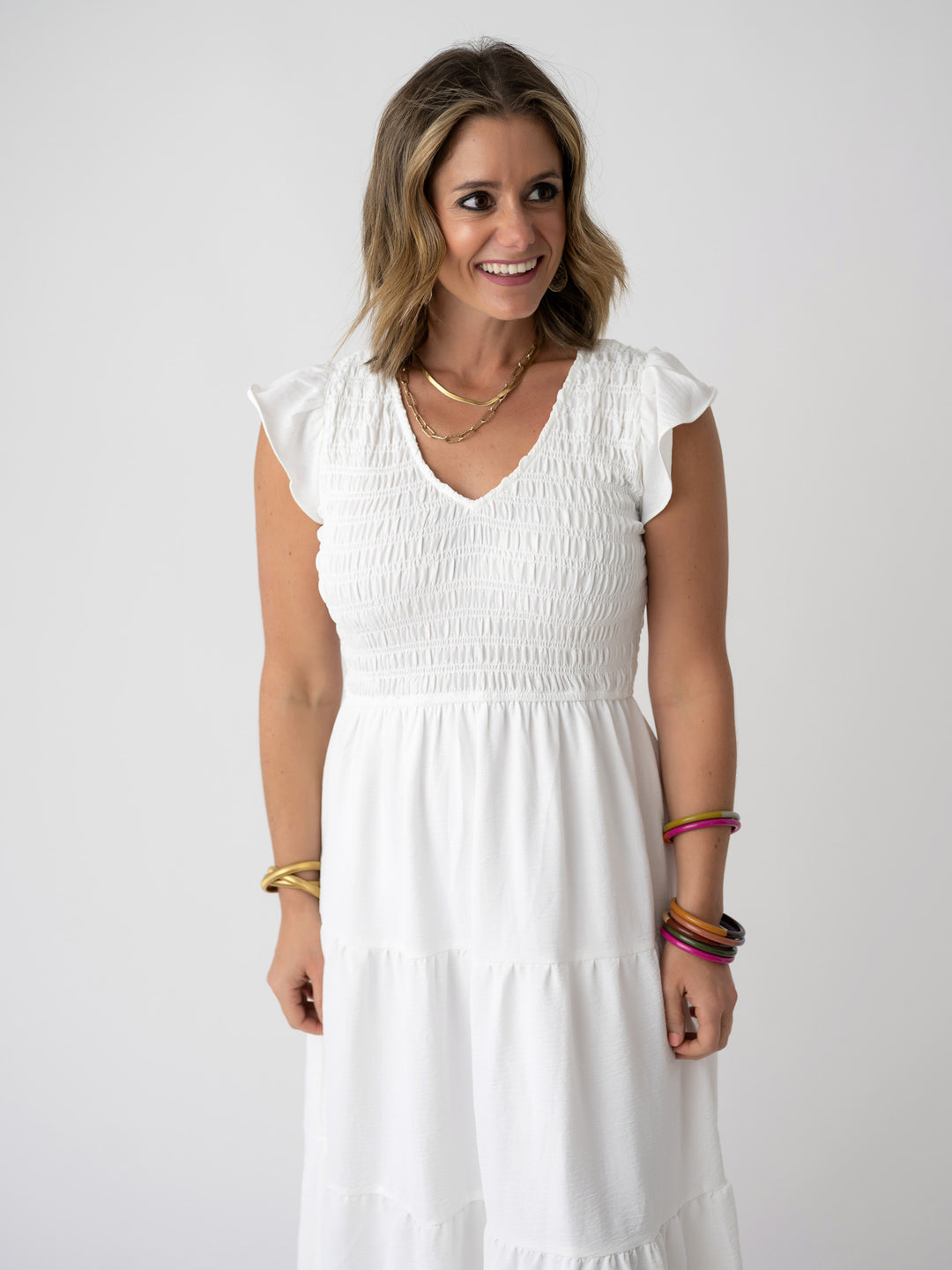 Faith Front Smocked Maxi