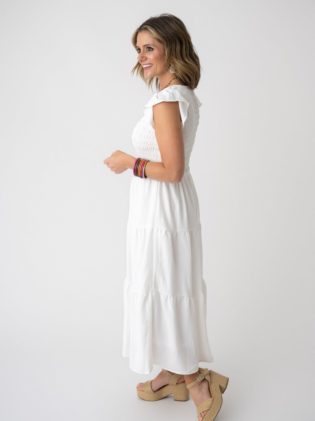 Faith Front Smocked Maxi