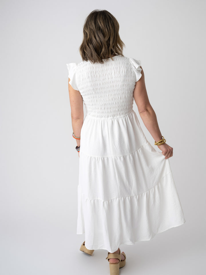 Faith Front Smocked Maxi