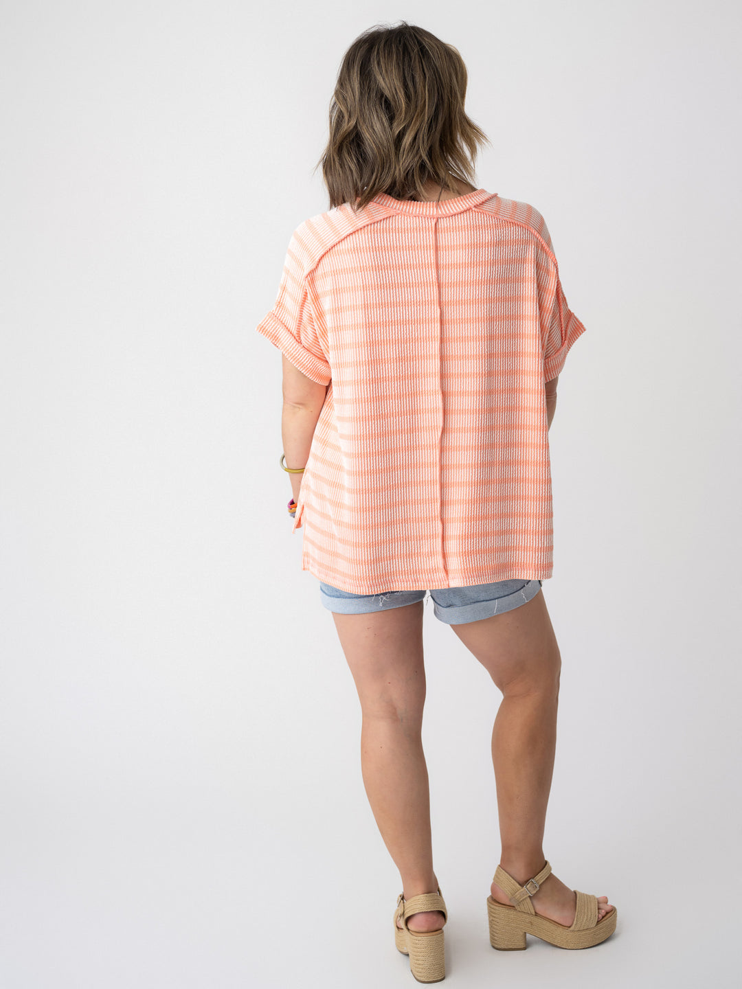 Daily Delight Striped Ribbed Tee