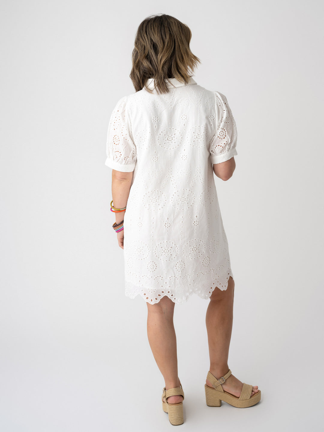 Breezy Eyelet Shirt Dress