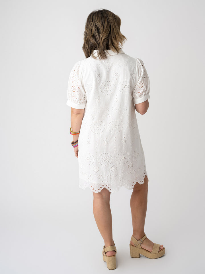 Breezy Eyelet Shirt Dress