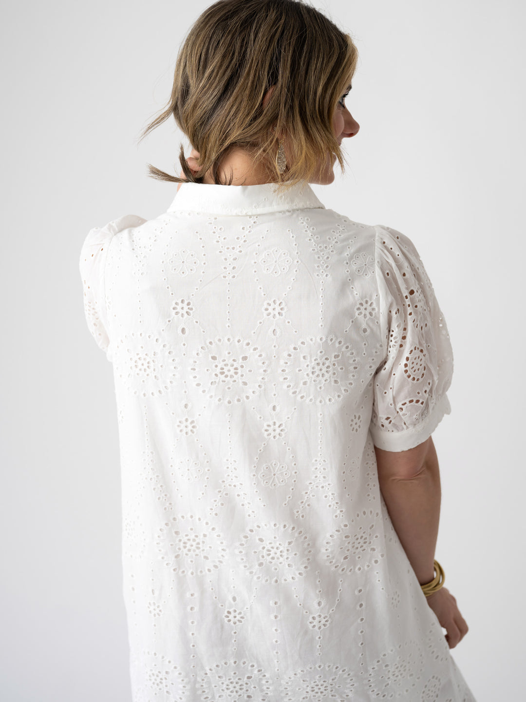 Breezy Eyelet Shirt Dress
