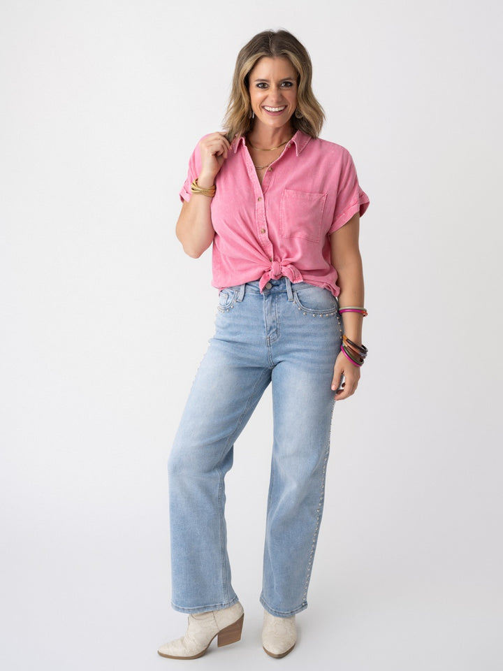 Lovervet High Rise Ankle Slim Wide with Nail Head