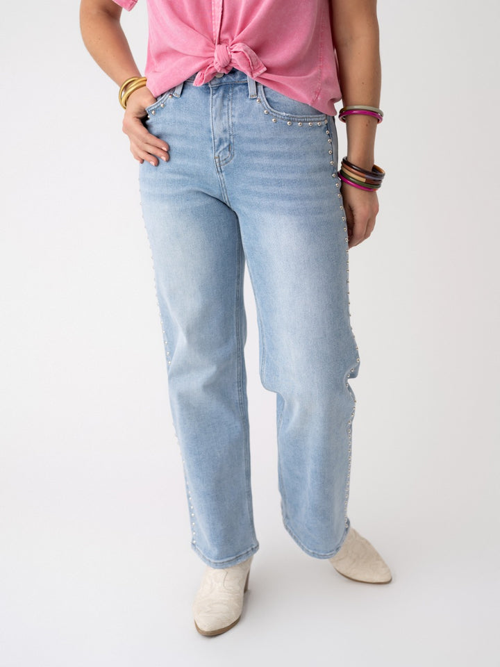 Lovervet High Rise Ankle Slim Wide with Nail Head