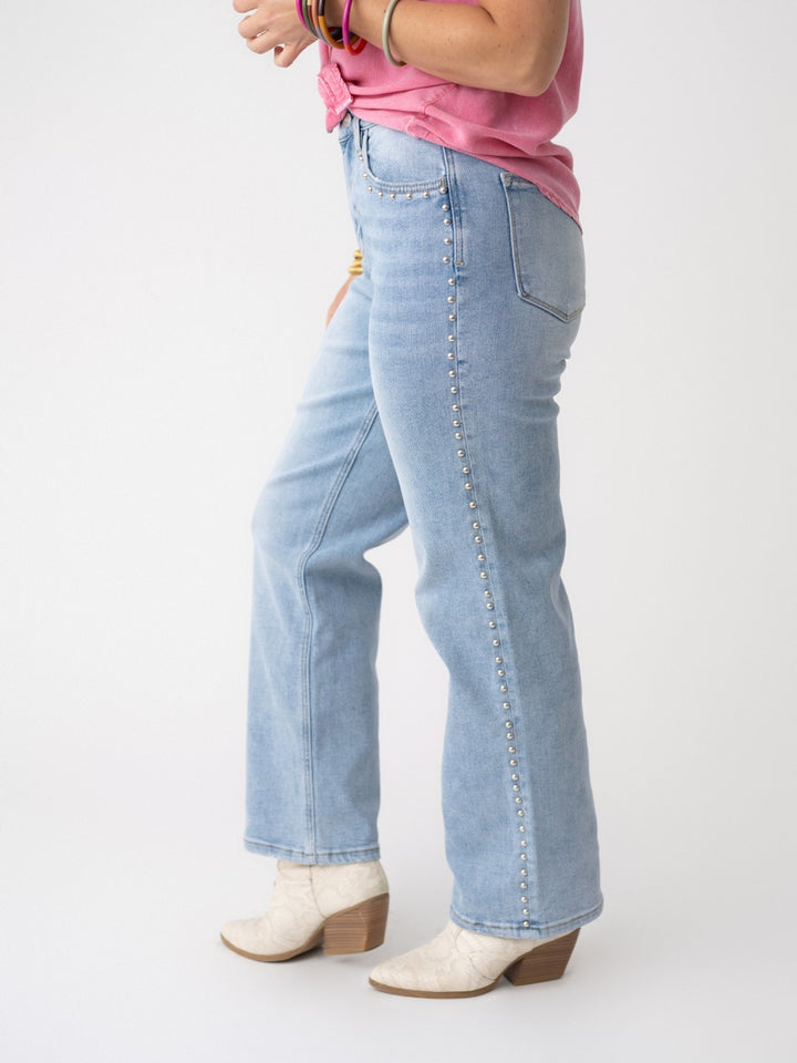 Lovervet High Rise Ankle Slim Wide with Nail Head