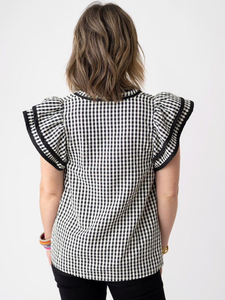 Flutter Flair Checked Top