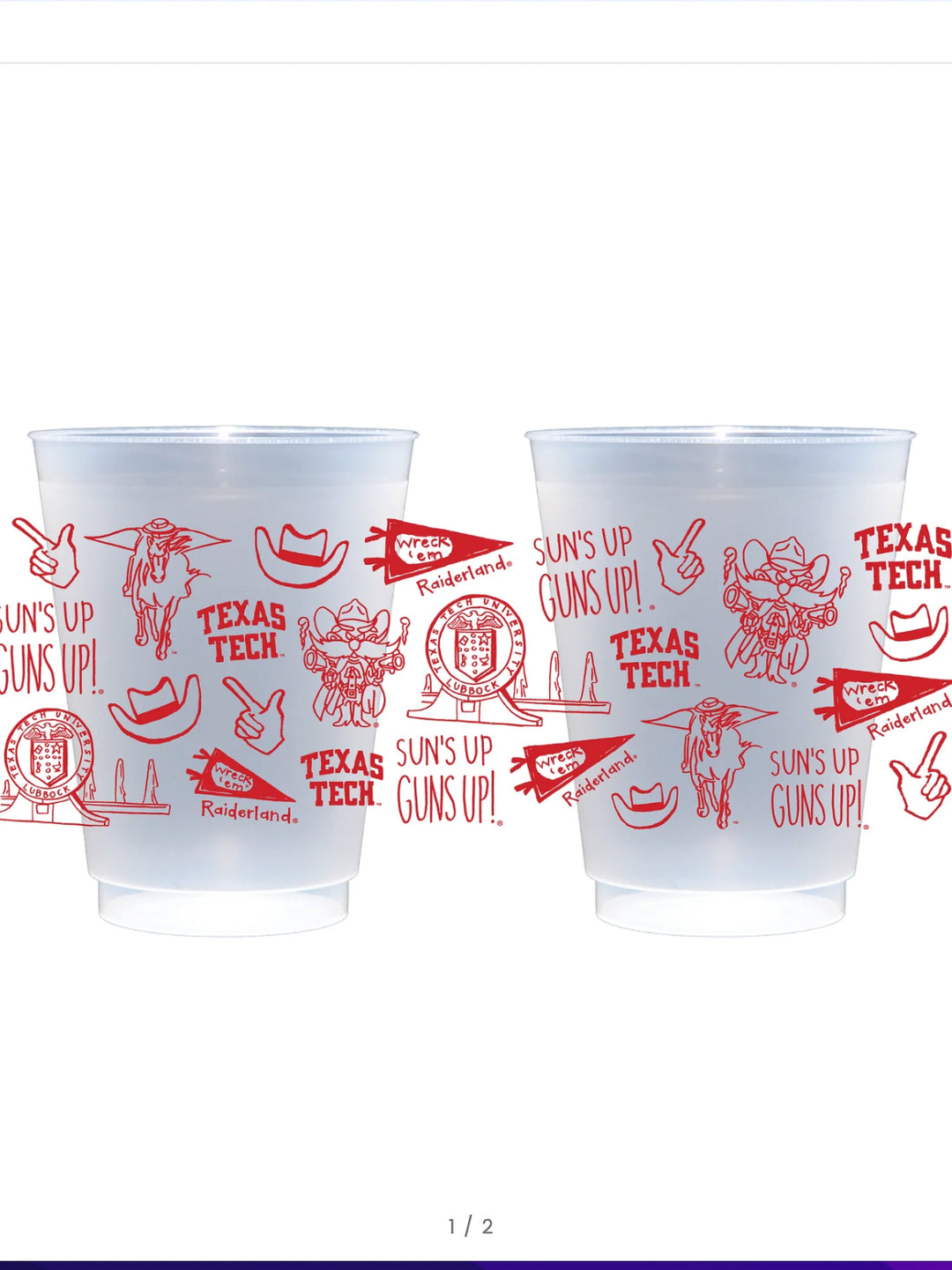 Texas Tech Shatterproof Cups 