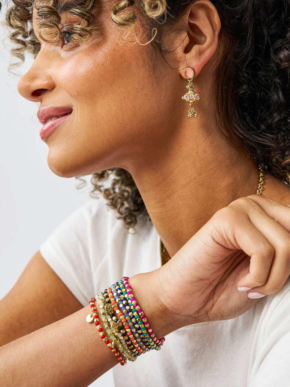 Jeannie Crystal & Enamel Dangle Earring