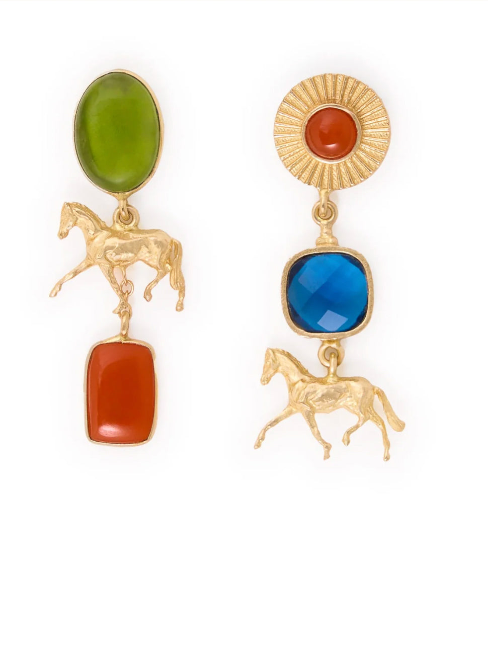 Calliope Horse Glass & Stone Earrings