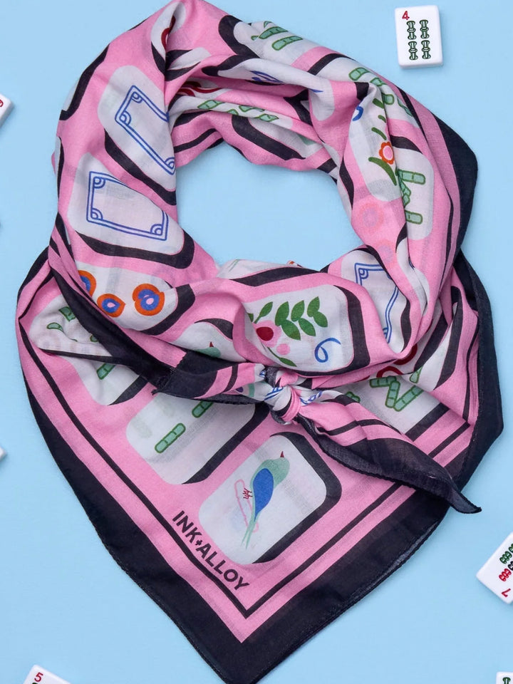 Olivia Mahjong Print Scarf