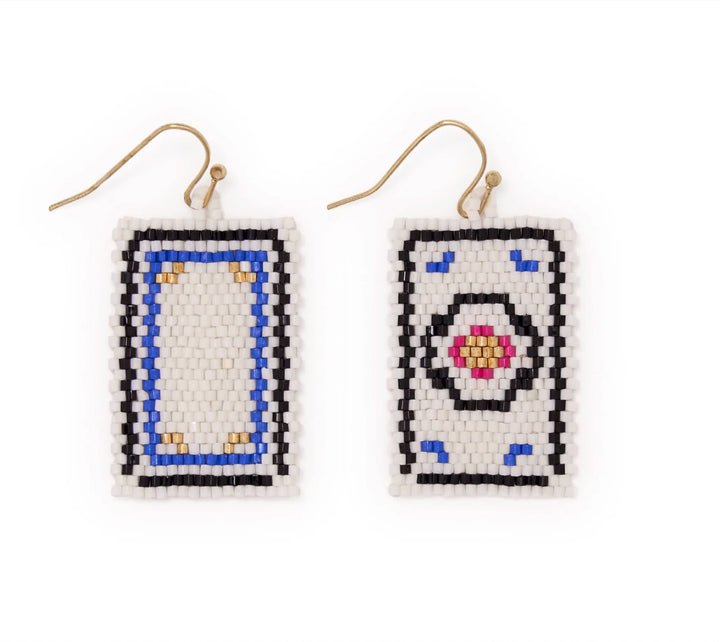 Lilly Beaded Mahjong Earrings