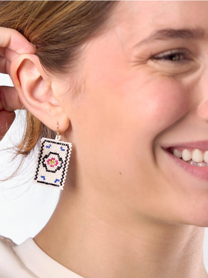 Lilly Beaded Mahjong Earrings