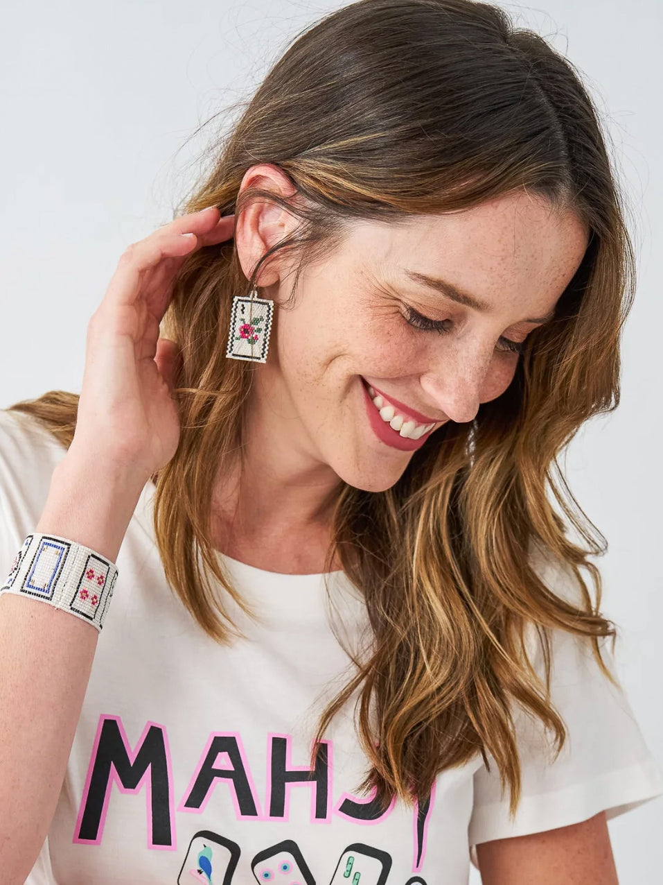 Tessa Beaded Mahjong Earrings