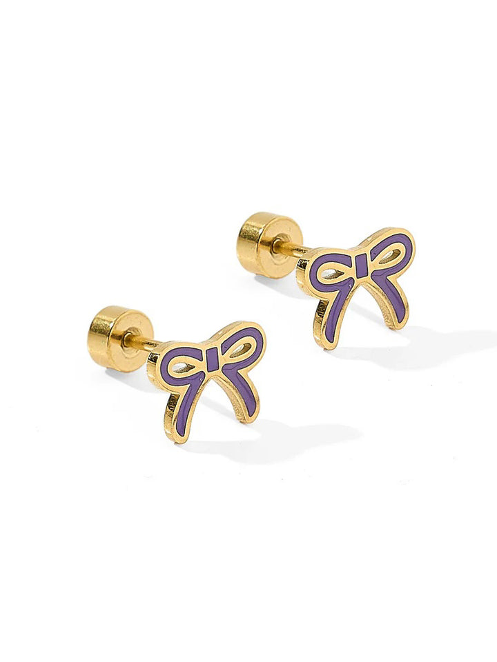 Sadie Bow Screwback Stud Earring 