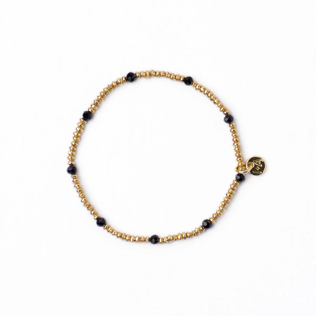 Ashley Brass & Crystal Stretch Bracelet