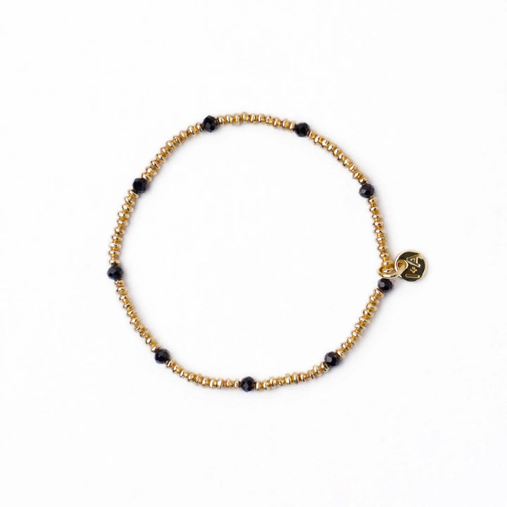 Ashley Brass & Crystal Stretch Bracelet
