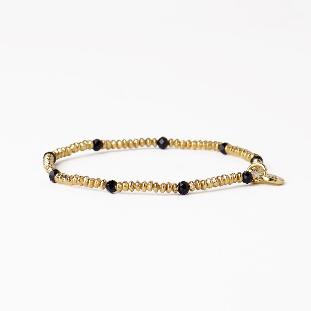 Ashley Brass & Crystal Stretch Bracelet