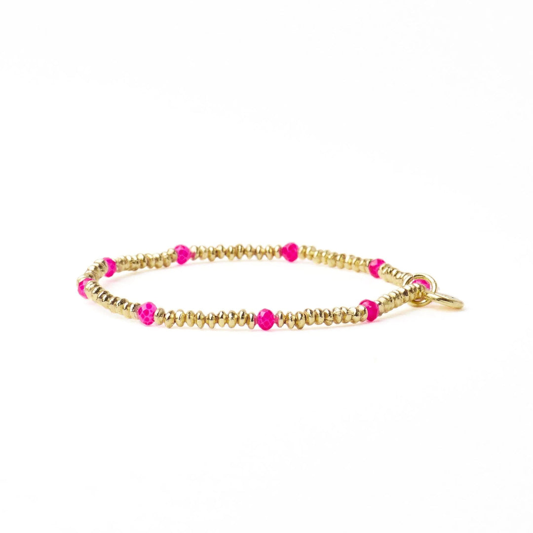 Ashley Brass & Crystal Stretch Bracelet