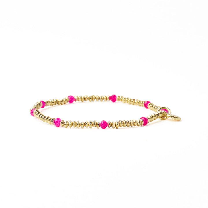 Ashley Brass & Crystal Stretch Bracelet