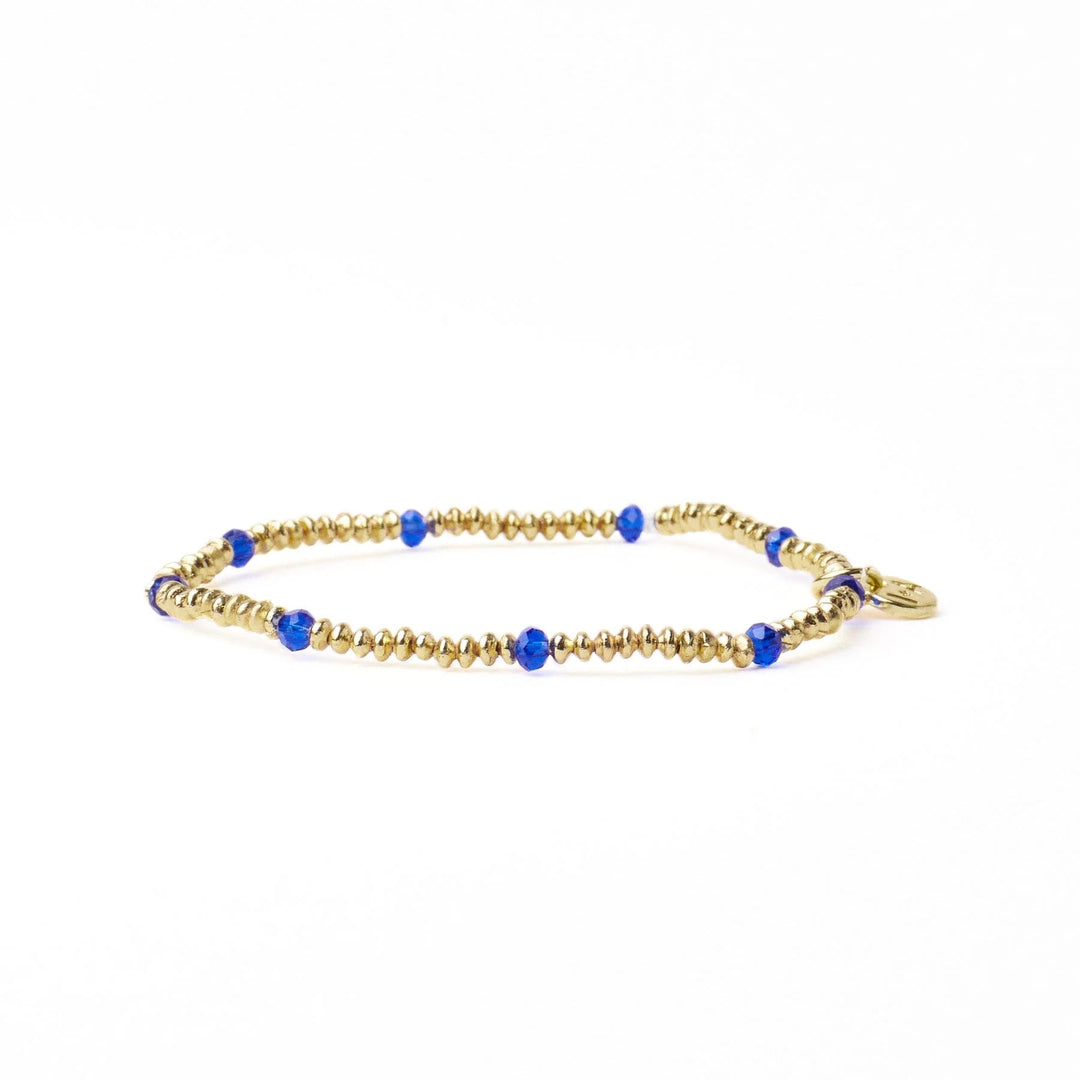 Ashley Brass & Crystal Stretch Bracelet