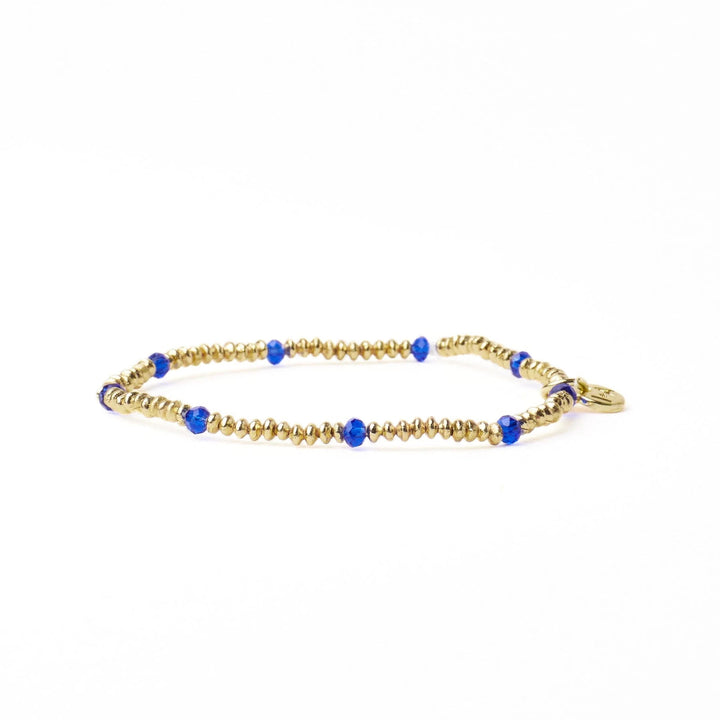 Ashley Brass & Crystal Stretch Bracelet