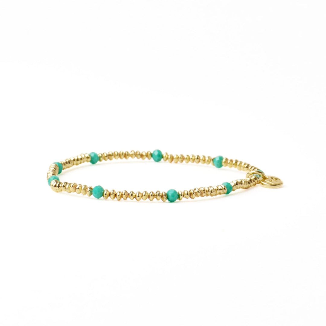 Ashley Brass & Crystal Stretch Bracelet