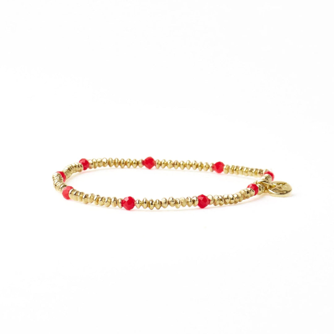 Ashley Brass & Crystal Stretch Bracelet