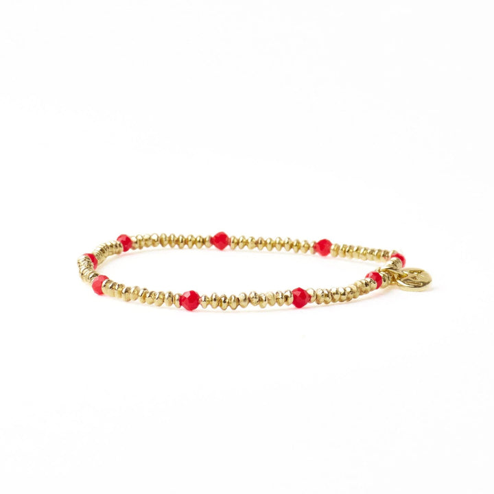 Ashley Brass & Crystal Stretch Bracelet