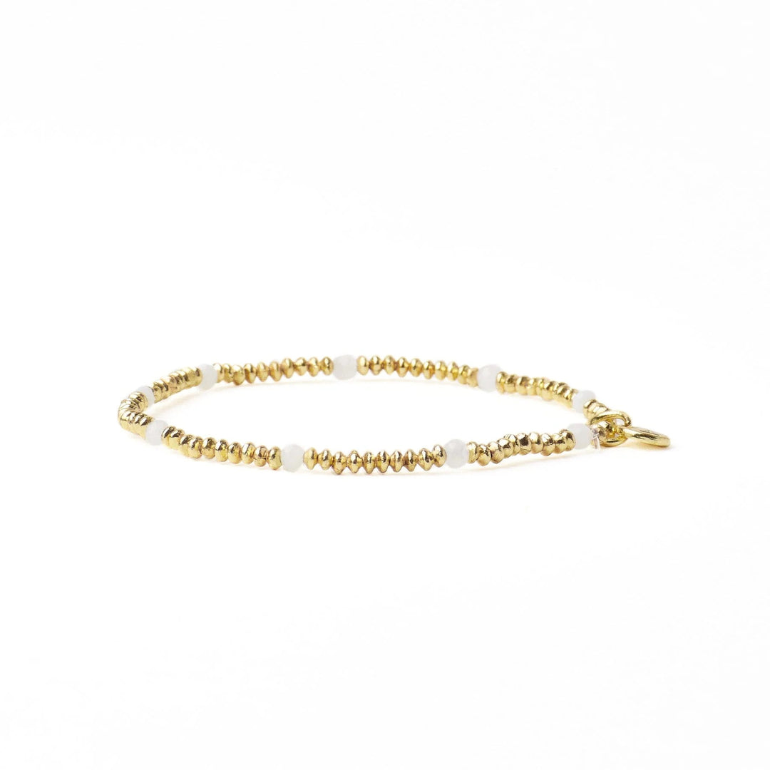 Ashley Brass & Crystal Stretch Bracelet