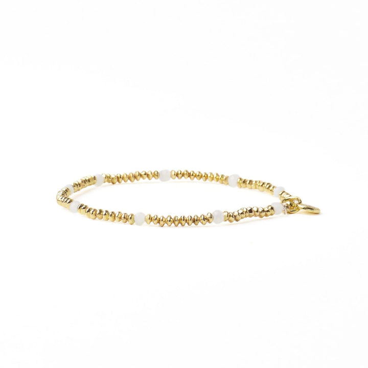 Ashley Brass & Crystal Stretch Bracelet