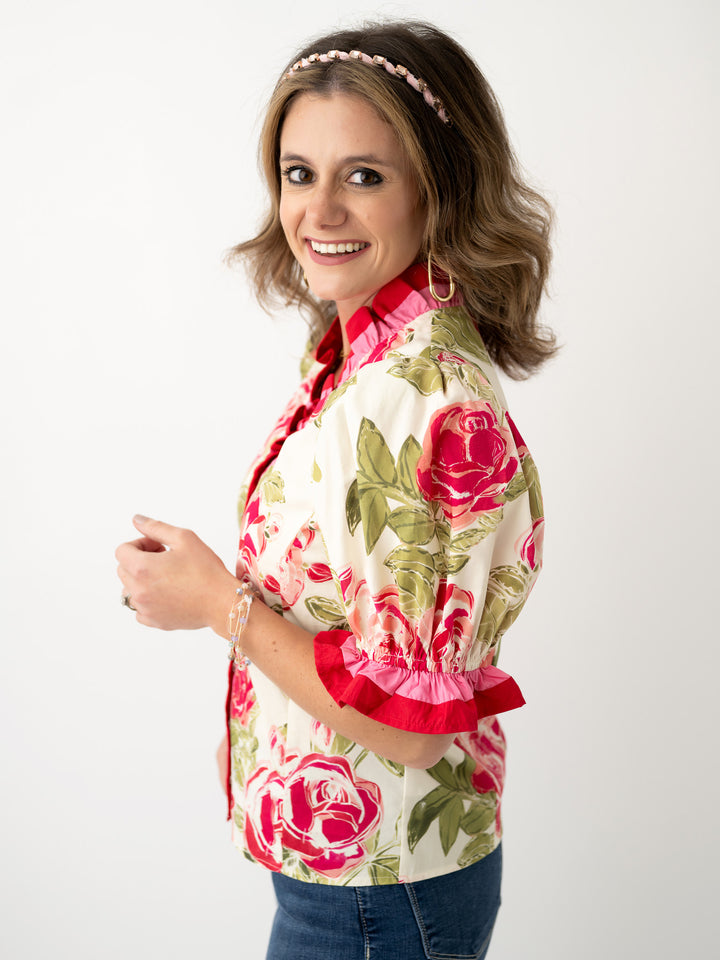 Petal Prep V Neck Blouse