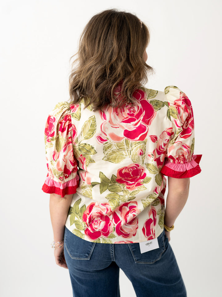 Petal Prep V Neck Blouse