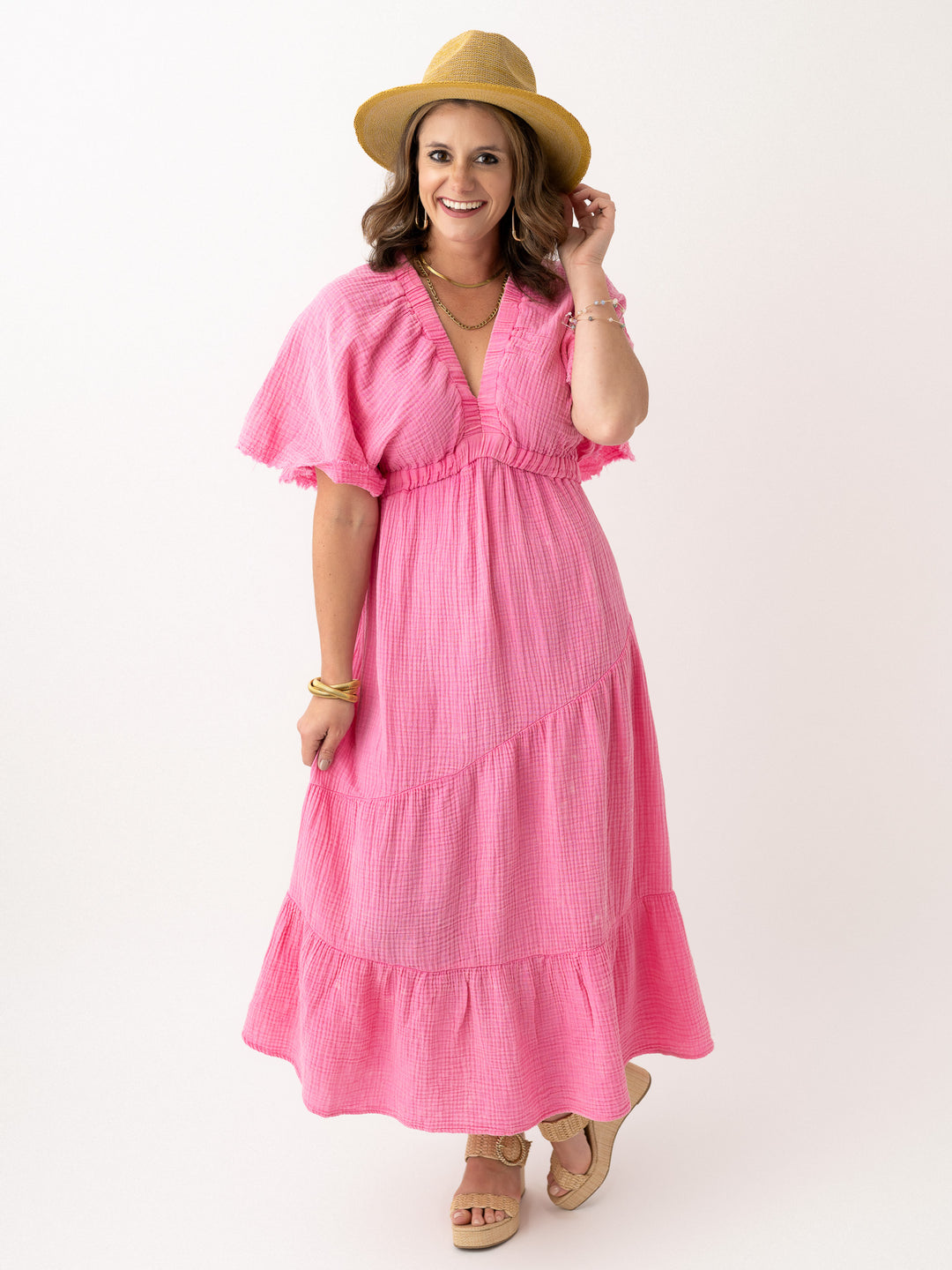 Gracie Gauze Smocked Midi Dress